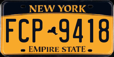 NY license plate FCP9418