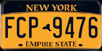 NY license plate FCP9476