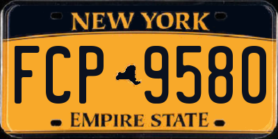 NY license plate FCP9580