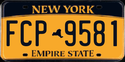 NY license plate FCP9581