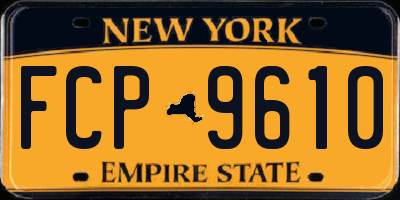 NY license plate FCP9610