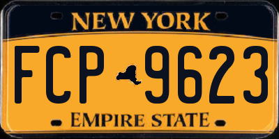 NY license plate FCP9623