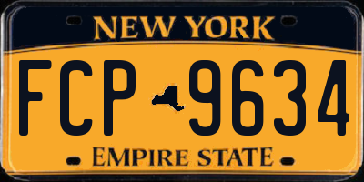 NY license plate FCP9634