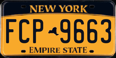 NY license plate FCP9663