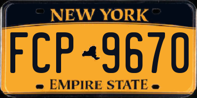 NY license plate FCP9670