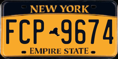 NY license plate FCP9674