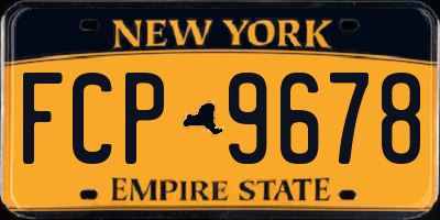 NY license plate FCP9678