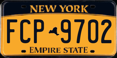 NY license plate FCP9702