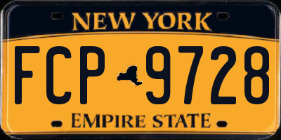 NY license plate FCP9728