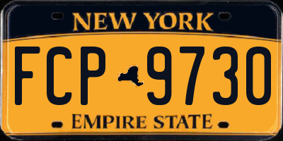 NY license plate FCP9730