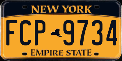 NY license plate FCP9734