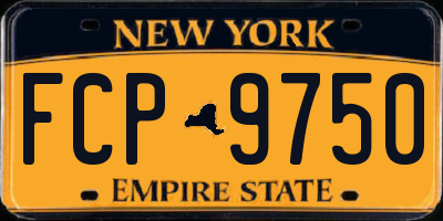 NY license plate FCP9750
