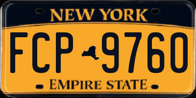 NY license plate FCP9760