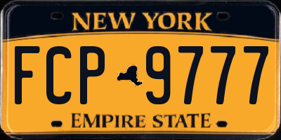NY license plate FCP9777