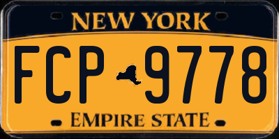 NY license plate FCP9778