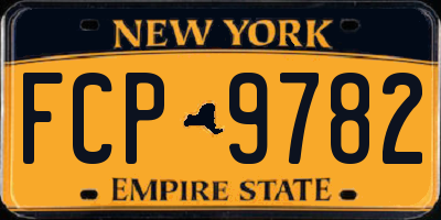 NY license plate FCP9782