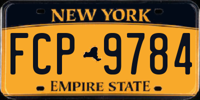 NY license plate FCP9784