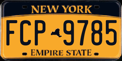 NY license plate FCP9785