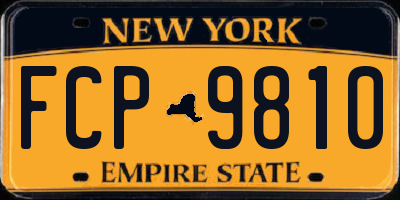 NY license plate FCP9810