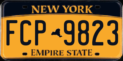 NY license plate FCP9823