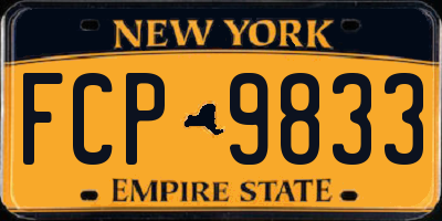 NY license plate FCP9833