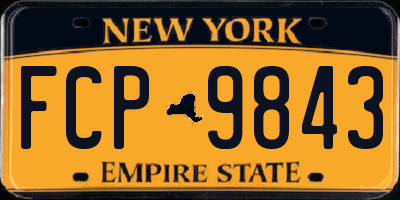 NY license plate FCP9843