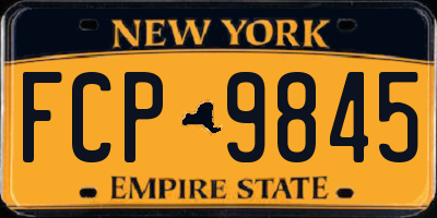 NY license plate FCP9845