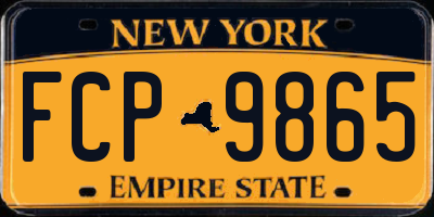 NY license plate FCP9865