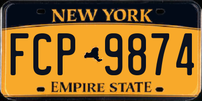 NY license plate FCP9874