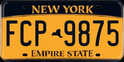 NY license plate FCP9875