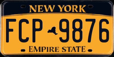 NY license plate FCP9876