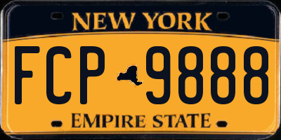 NY license plate FCP9888