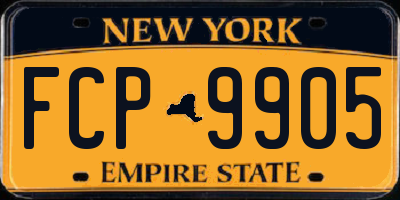 NY license plate FCP9905
