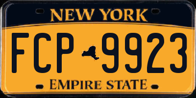 NY license plate FCP9923