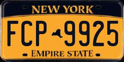 NY license plate FCP9925