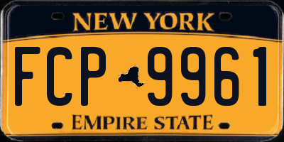 NY license plate FCP9961