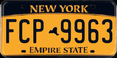 NY license plate FCP9963
