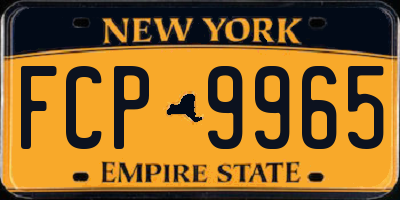 NY license plate FCP9965