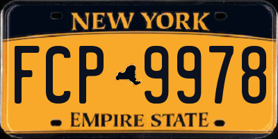 NY license plate FCP9978
