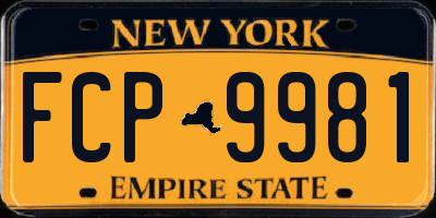 NY license plate FCP9981
