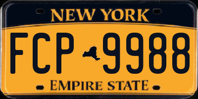 NY license plate FCP9988