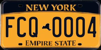 NY license plate FCQ0004