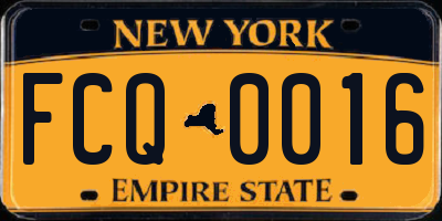 NY license plate FCQ0016