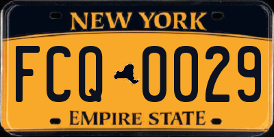 NY license plate FCQ0029