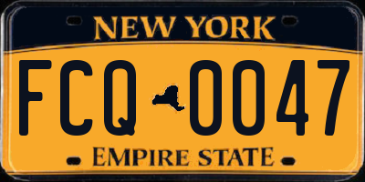 NY license plate FCQ0047