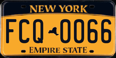 NY license plate FCQ0066