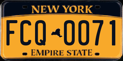 NY license plate FCQ0071