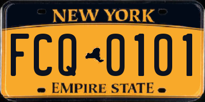 NY license plate FCQ0101