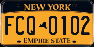 NY license plate FCQ0102