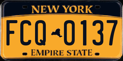 NY license plate FCQ0137